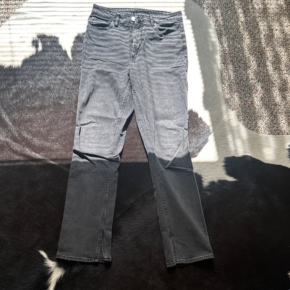 Gray Straight-Leg Jeans